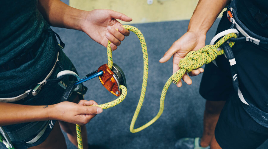 lead climbing belay check