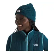 The North Face TNF Logo Box Cuffed Beanie (Colour: Midnight Petrol)