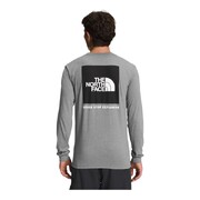 The North Face Men's Long Sleeve Box NSE Tee (Colour: TNF Medium Grey Heather/TNF Black, Size: Small)