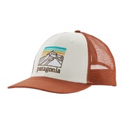 Patagonia Line Logo Ridge LoPro Trucker Hat (Colour: White w/ Burnished Red)