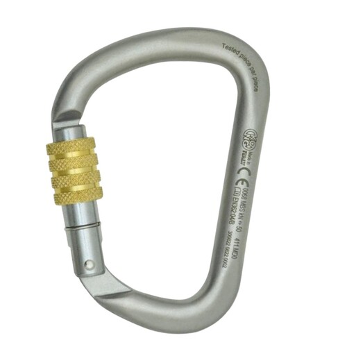 Kong 411 XL Steel D Screw Gate - Lunar White