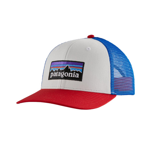 red white and blue patagonia hat